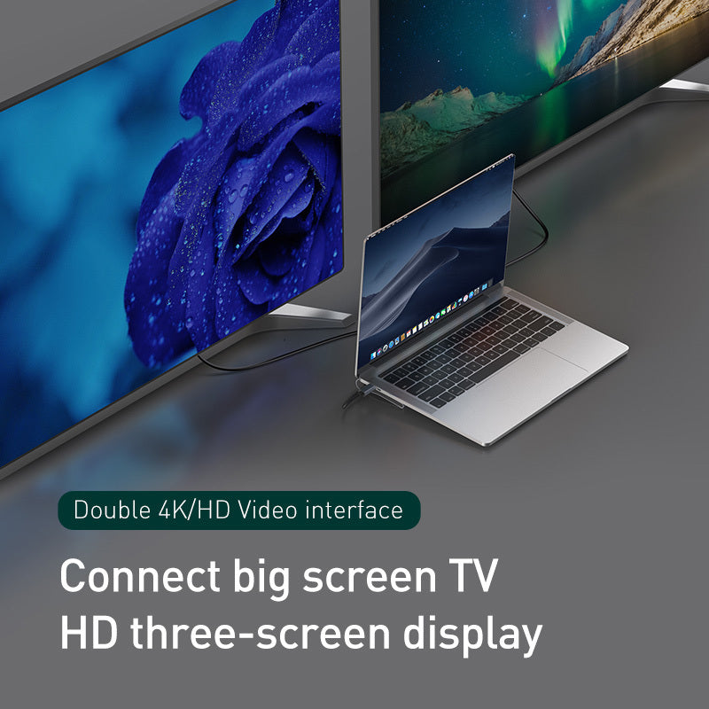 محطة إرساء مركزية وقوس تبريد لتحويل منافذ HDMI وVGA ذات العشرة منافذ إلى محور شبكة